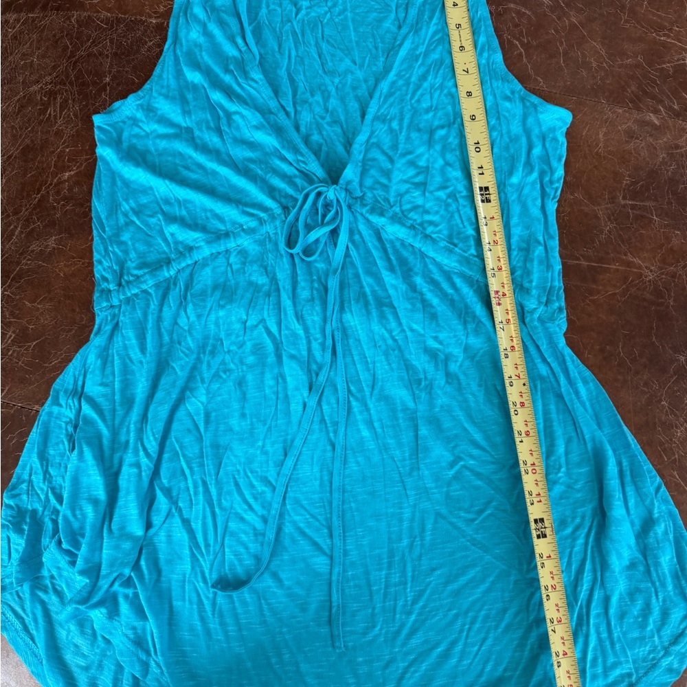 VENUS Turquoise Blue Sleeveless Swim Coverup with Front Tie